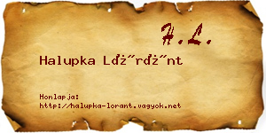 Halupka Lóránt névjegykártya