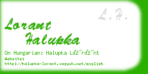 lorant halupka business card